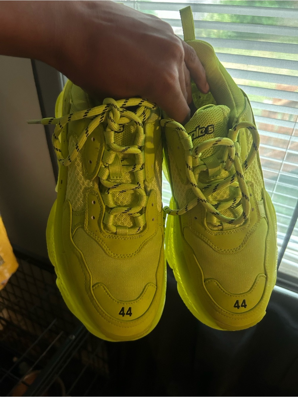 Balenciaga Neon Yellow Triple S Sneaker - Picture 2 of 7